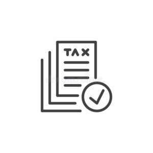 tax documents check outline icon 123872594